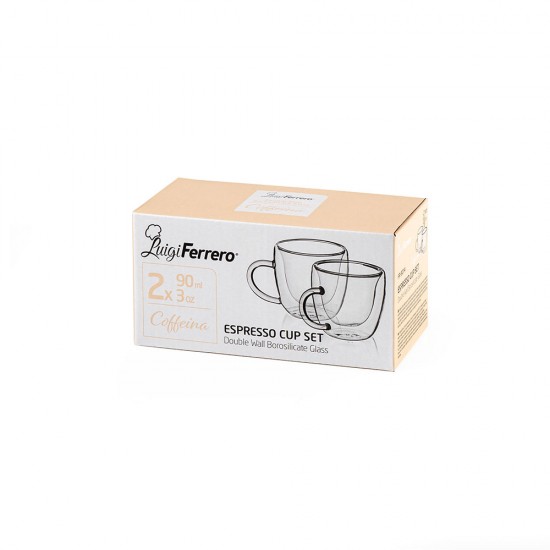 Чаша за еспресо с дръжка Luigi Ferrero Coffeina FR-8014 90ml, 2 броя. Чаша за еспресо с дръжка Luigi Ferrero Coffeina FR-8014 90ml, 2 броя.