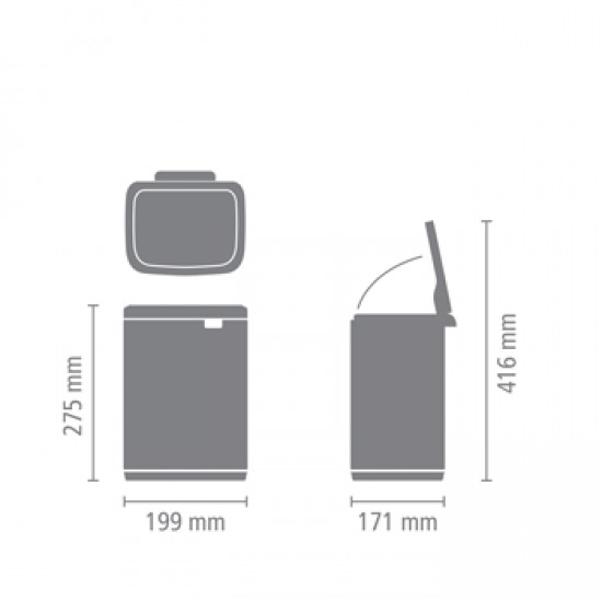 Кош за смет Brabantia Bo Small 4L, Matt Steel Fingerprint Proof Кош за смет Brabantia Bo Small 4L, Matt Steel Fingerprint Proof