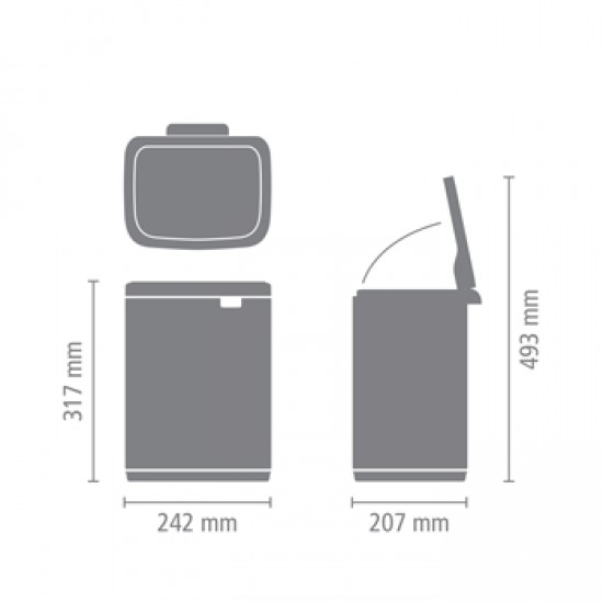 Кош за смет Brabantia Bo Small 7L, Brilliant Steel Кош за смет Brabantia Bo Small 7L, Brilliant Steel