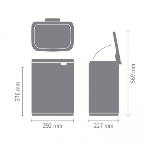 Кош за смет Brabantia Bo Small 12L, Dreamy Blue Кош за смет Brabantia Bo Small 12L, Dreamy Blue