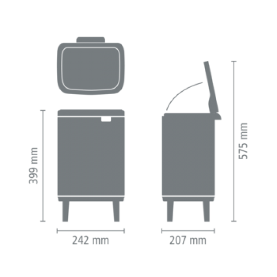 Кош за смет Brabantia Bo Small Hi 7L, Matt Black Кош за смет Brabantia Bo Small Hi 7L, Matt Black
