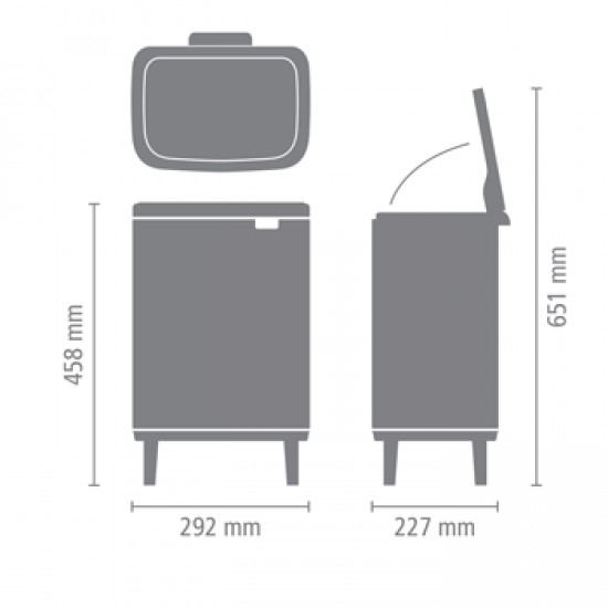 Кош за смет Brabantia Bo Small Hi 12L, White Кош за смет Brabantia Bo Small Hi 12L, White