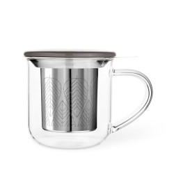 Чаша за чай с цедка VIVA Minima 400ml, сиво капаче за запарка