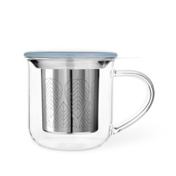 Чаша за чай с цедка VIVA Minima 400ml, синьо капаче за запарка