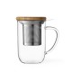 Чаша за чай с цедка VIVA Minima 500ml, бамбуково капаче за запарка Чаша за чай с цедка VIVA Minima 500ml, бамбуково капаче за запарка