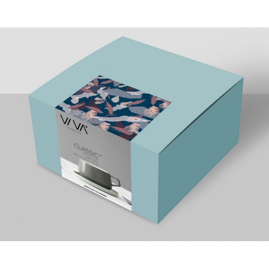 Чаша за чай с подложна чинийка VIVA Classic Storm 250ml, порцелан Чаша за чай с подложна чинийка VIVA Classic Storm 250ml, порцелан