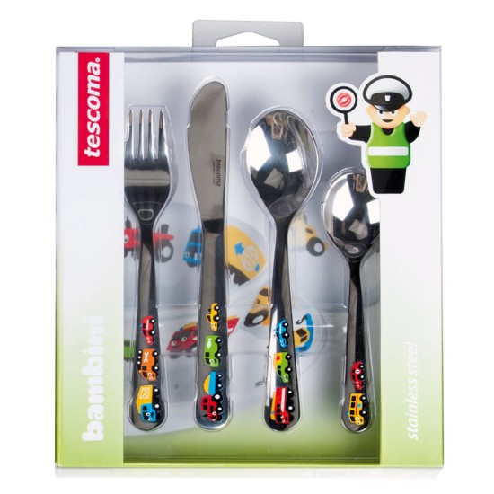 Прибори за хранене комплект Tescoma Bambini 4 части, колички