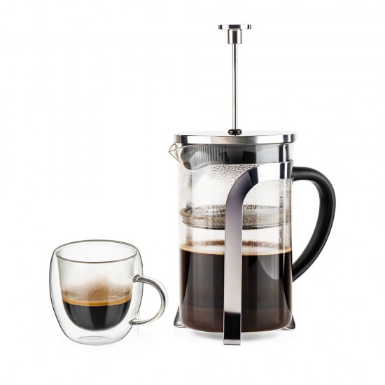 Промо-комплект Luigi Ferrero серия Coffeina - френска преса за кафе и чай 800ml + 4 чаши за чай и кафе х250ml Промо-комплект Luigi Ferrero серия Coffeina - френска преса за кафе и чай 800ml + 4 чаши за чай и кафе х250ml