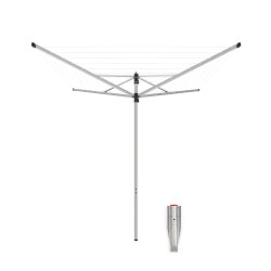 Външен простор Brabantia Lift-O-Matic SplitPole 40m, метален шип за вкопаване, Metallic Grey