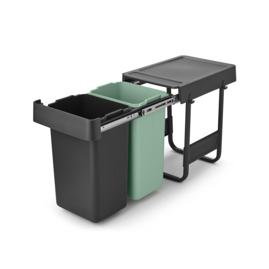 Кош за смет за разделно събиране Brabantia Sort&Go 2x15L, Dark Grey & Jade Green Кош за смет за разделно събиране Brabantia Sort&Go 2x15L, Dark Grey & Jade Green