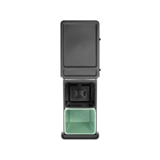 Кош за смет за разделно събиране Brabantia Sort&Go 2x15L, Dark Grey & Jade Green