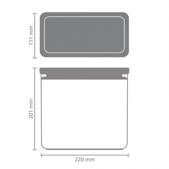 Кутия за съхранение на продукти Brabantia Tasty+ Stackable 3.5L, Dark Grey