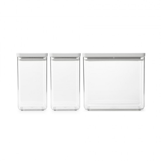 Кутии за съхранение на продукти комплект Brabantia Tasty+ Stackable 2x1.6L+1x3.5L Light Grey Кутии за съхранение на продукти комплект Brabantia Tasty+ Stackable 2x1.6L+1x3.5L Light Grey