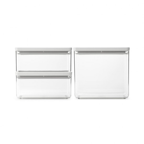 Кутии за съхранение на продукти комплект Brabantia Tasty+ Stackable 2x1.5L+1x3.5L Light Grey Кутии за съхранение на продукти комплект Brabantia Tasty+ Stackable 2x1.5L+1x3.5L Light Grey