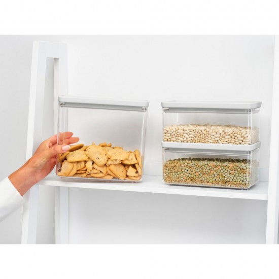 Кутии за съхранение на продукти комплект Brabantia Tasty+ Stackable 2x1.5L+1x3.5L Light Grey