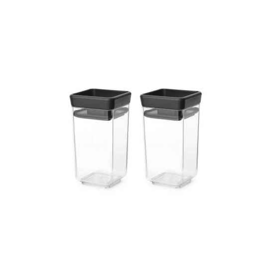 Бурканчета за съхранение на подправки комплект Brabantia Tasty+ Stackable 2x0.15L Dark Grey Бурканчета за съхранение на подправки комплект Brabantia Tasty+ Stackable 2x0.15L Dark Grey