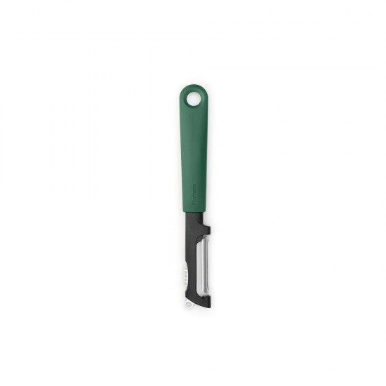 Белачка с подвижно острие Brabantia Tasty+ Fir Green, с мини ренде за цитрусови кори Белачка с подвижно острие Brabantia Tasty+ Fir Green, с мини ренде за цитрусови кори