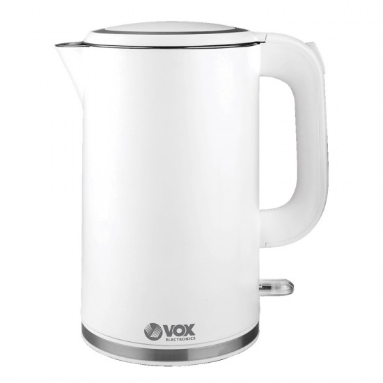 Кана електрическа VOX WK-4401, 1.7L, бял, двустенна, BPA free Кана електрическа VOX WK-4401, 1.7L, бял, двустенна, BPA free