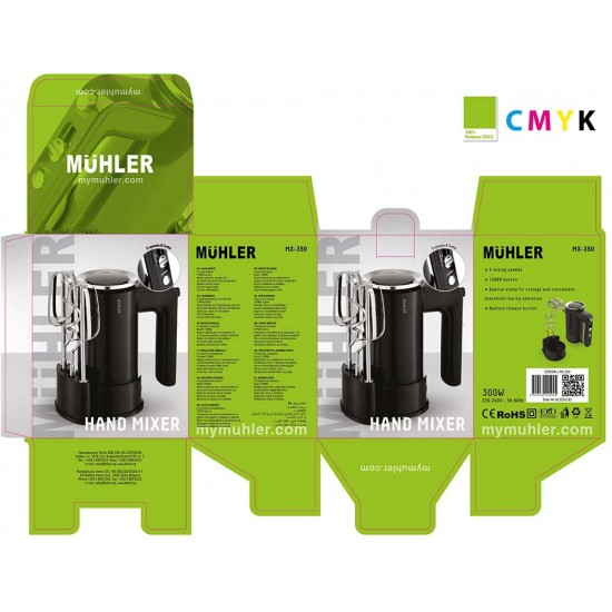 Миксер Muhler MX-300, 300W, стойка за съхранение Миксер Muhler MX-300, 300W, стойка за съхранение