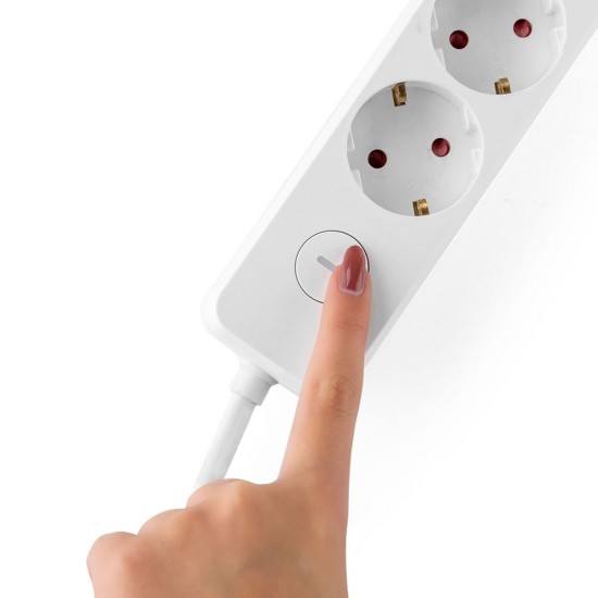 Разклонител Muhler с ключ, 4гн.+2X USB порта тип А+C(бързо зарядно)