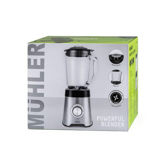 Блендер Muhler MB-555SG, 500W, 1.5 л, стъклена кана Блендер Muhler MB-555SG, 500W, 1.5 л, стъклена кана