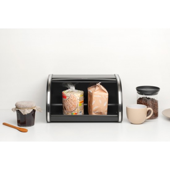 Кутия за хляб Brabantia Roll Top, Matt Black, средна