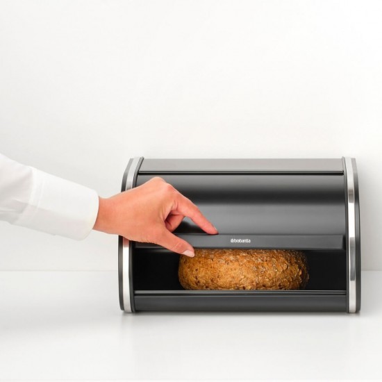 Кутия за хляб Brabantia Roll Top, Matt Black, средна