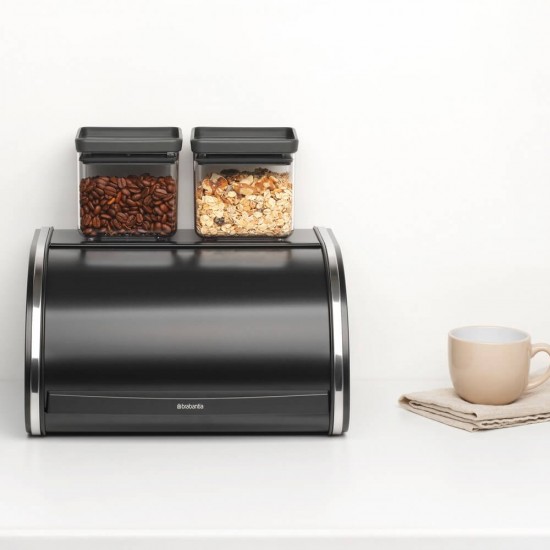 Кутия за хляб Brabantia Roll Top, Matt Black, средна