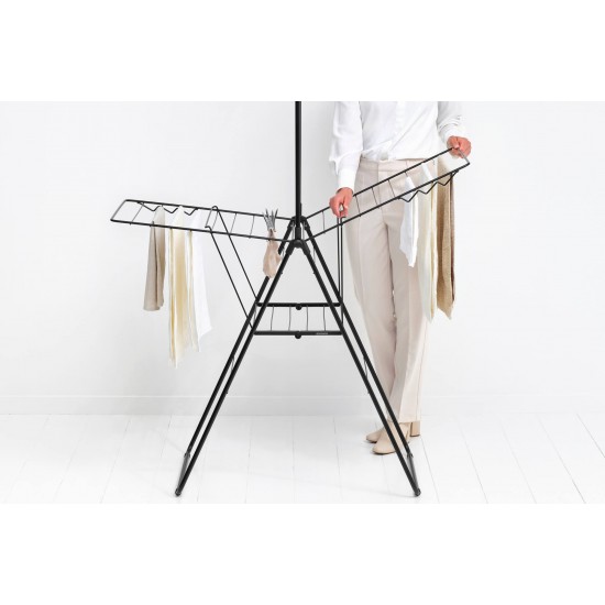 Сушилник за дрехи Brabantia Hangon 20m с допълнителен прът, Matt Black