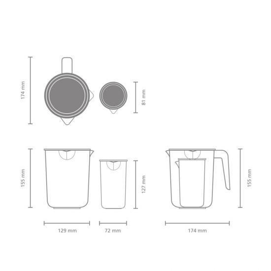 Комплект мерителни кани Brabantia Tasty+ Dark Grey 2 броя
