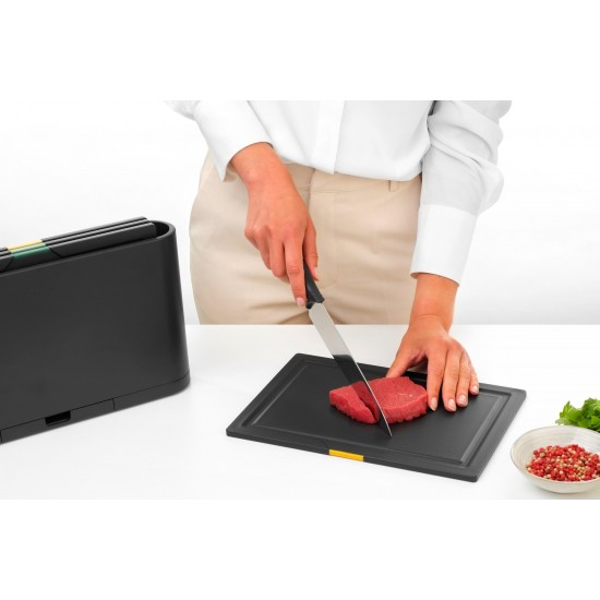 Комплект дъски за рязане с поставка Brabantia Tasty+ Dark Grey 4 броя