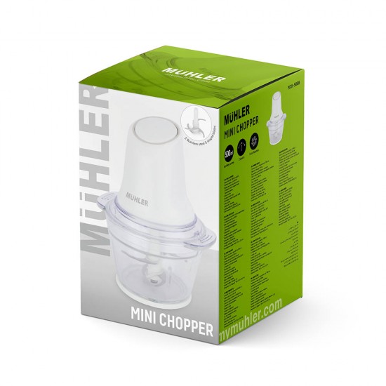 Мини чопър MUHLER MCH-5088, 500W стъклена купа Мини чопър MUHLER MCH-5088, 500W стъклена купа