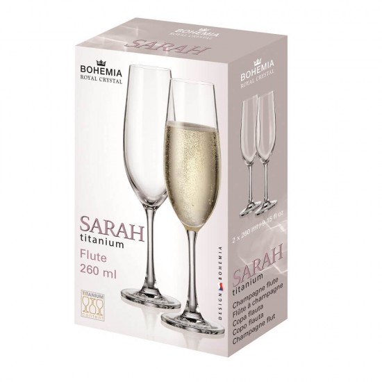 Чаша за шампанско Bohemia Royal Sarah 260ml, 2 броя Чаша за шампанско Bohemia Royal Sarah 260ml, 2 броя