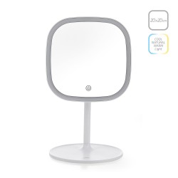 LED козметично огледало за грим Luigi Ferrero FR-805M, квадрат, 20x20 cm