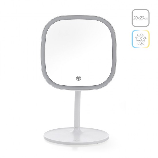 LED козметично огледало за грим Luigi Ferrero FR-805M, квадрат, 20x20 cm
