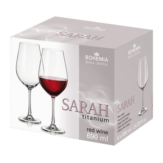 Чаша за вино Bohemia Royal Sarah 690ml, 6 броя