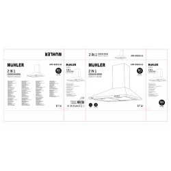 Абсорбатор Muhler AMK-955CH-W, бял, коминен, декоративен, 301.5 м³/ч, 67W