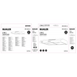 Абсорбатор Muhler AMK-655C-W-S2, бял, класик, 344.7 м ³/ч, 2 мотора x60W