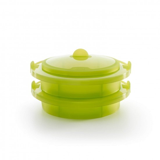 Съд за готвене на пара в микровълнова Lekue, 2 нива