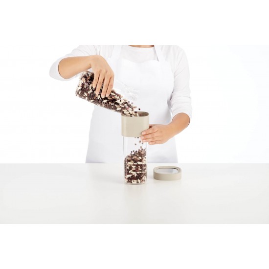 Буркан за съхранение с допълнителна приставка Lekue Beige, 600-850ml