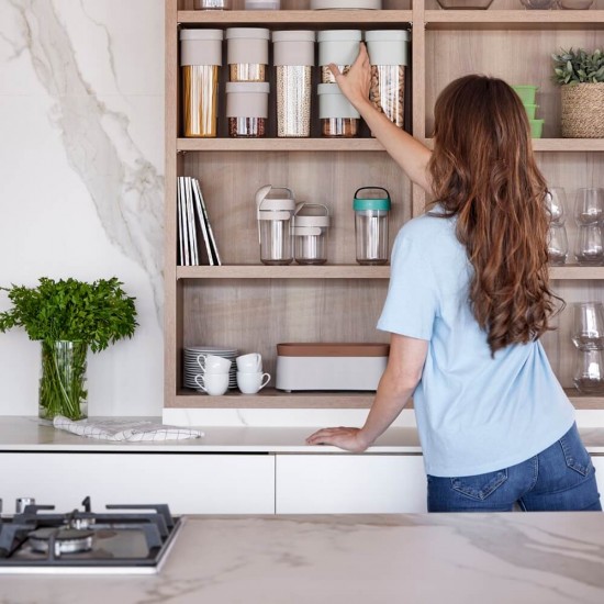 Буркан за съхранение с допълнителна приставка Lekue Green, 600-850ml