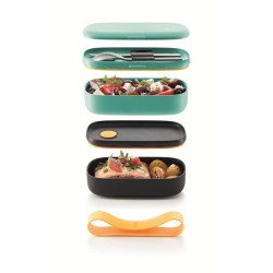 Комплект кутии за храна Lekue On The Go Turquoise, 2x500ml