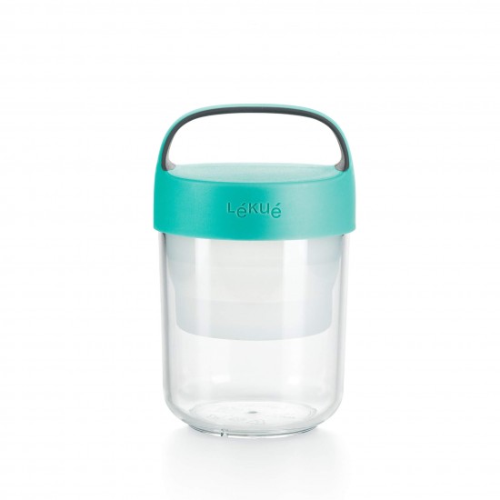 Купичка с отделения Lekue On The Go Turquoise 400ml