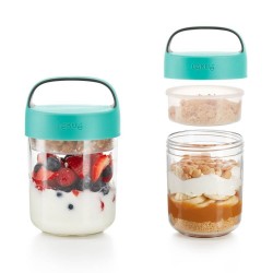 Купичка с отделения Lekue On The Go Turquoise 400ml