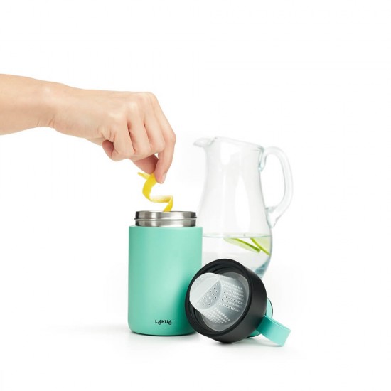 Термо бутилка с вграден филтър Lekue On The Go Turquoise 500ml