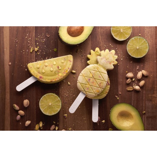 Комплект форми за сладолед на клечка Lekue 4 броя, плодове