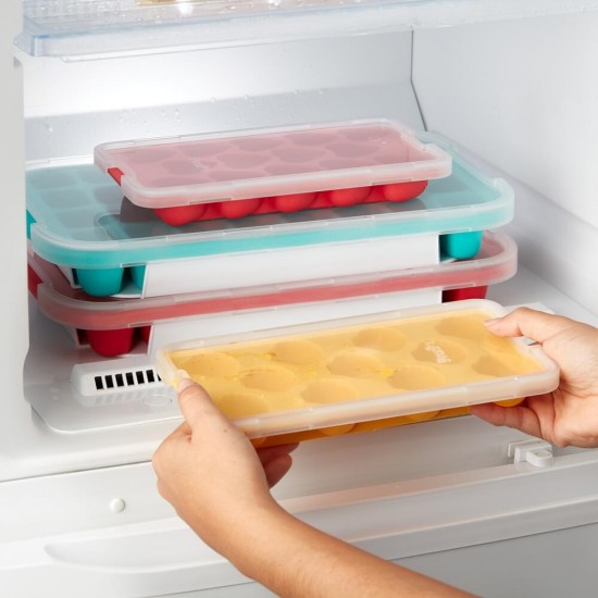 Форма за лед с капак Lekue, 18 полусфери