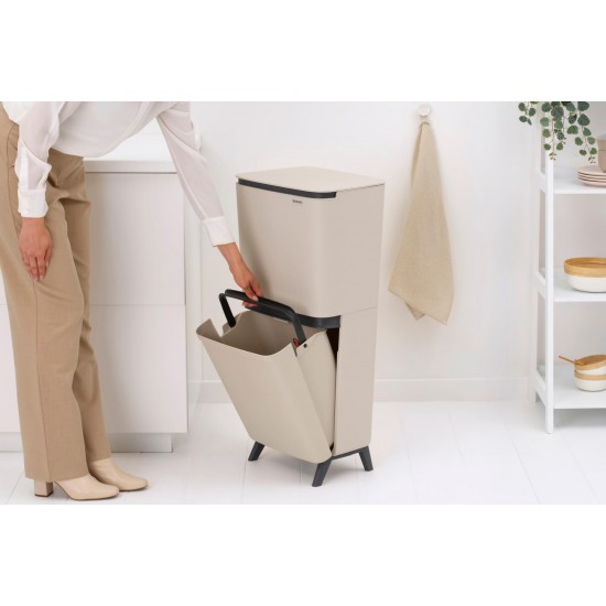 Кош за смет за разделно събиране Brabantia SortUp Hi 20+10+10L, Soft Beige