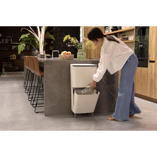 Кош за смет за разделно събиране Brabantia SortUp Hi 20+10+10L, Soft Beige
