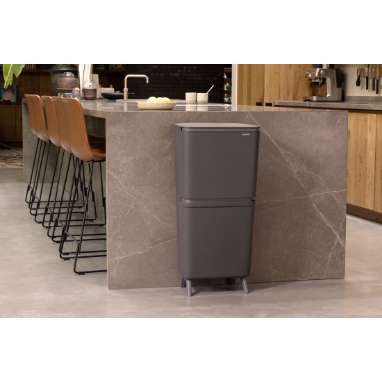 Кош за смет за разделно събиране Brabantia SortUp Hi 20+10+10L, Dark Grey